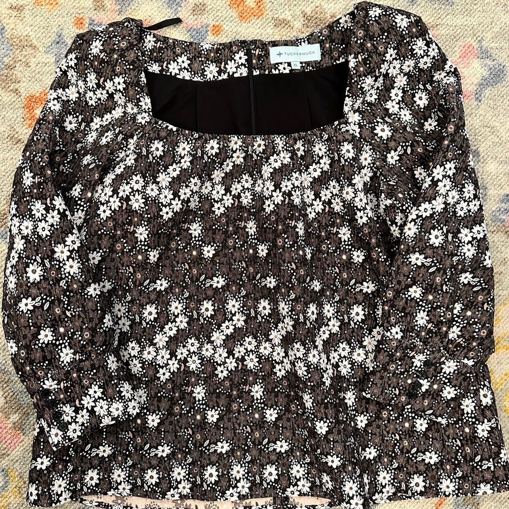 Tuckernuck Jacquard Elsie Blouse. Sz XL. EUC.